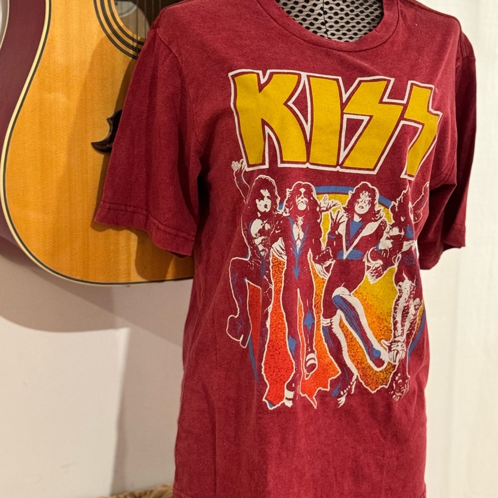 KISS Upcycled Graphic T-Shirt - Red - Picture 2 of 5